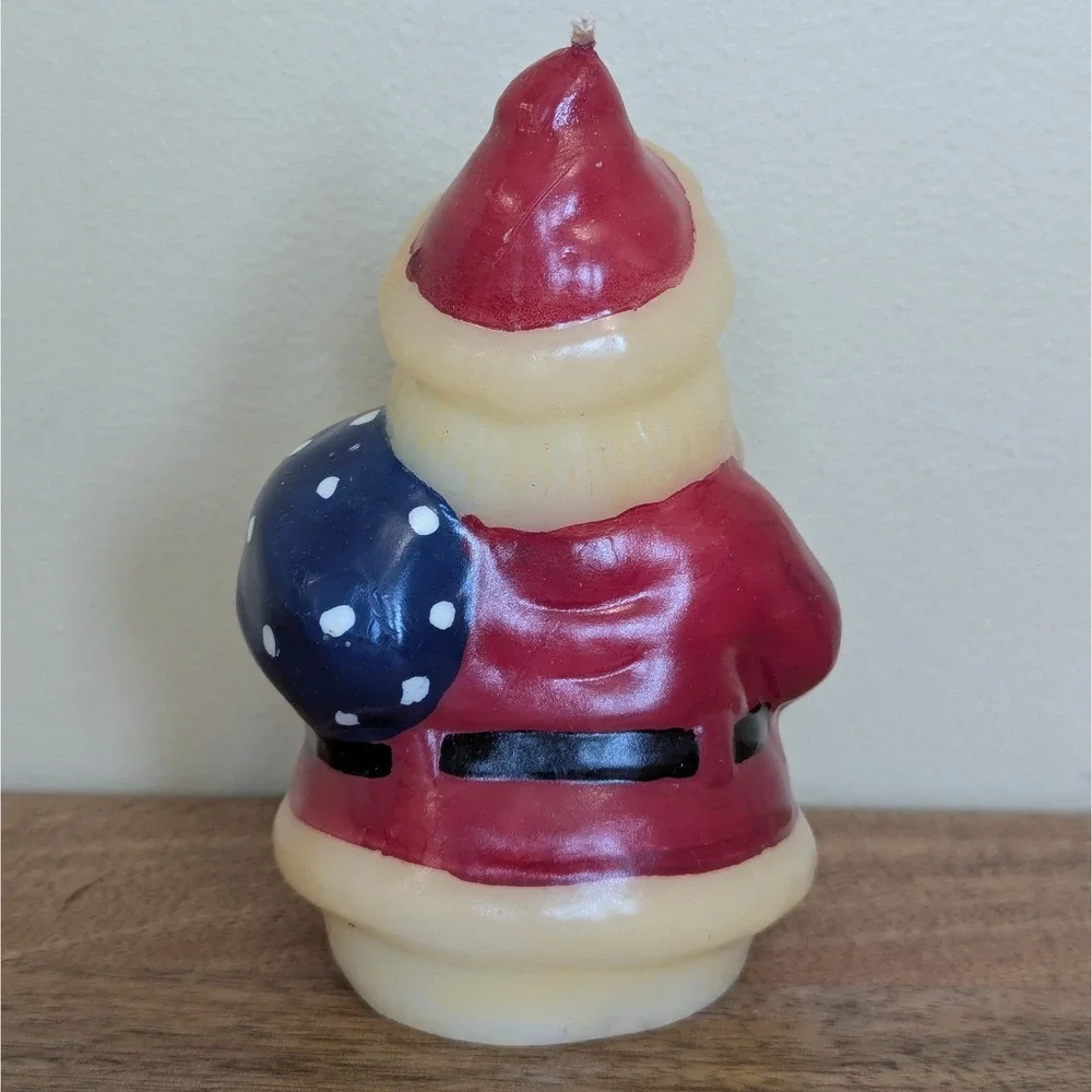 Vintage Santa Claus Molded Wax Figure Candle 5.5